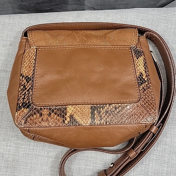 Cole Haan Snake-Print Brown Leather Mini Crossbody W/ Gold Hardware - Picture 5 of 11